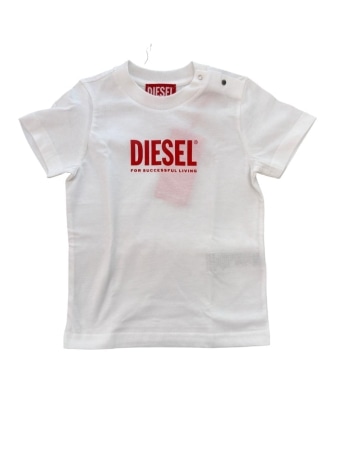 Diesel tshirt bianca neonata logo sul davanti