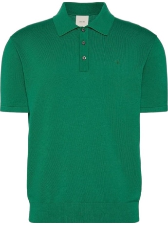 Calvin Klein polo in maglia verde uomo mini logo