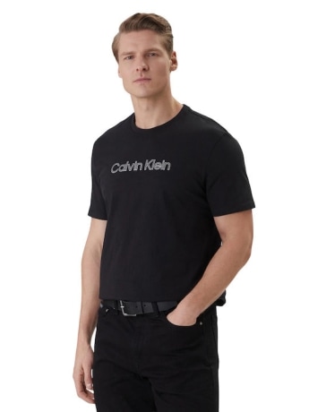Calvin Klein tshirt nera uomo logo lettering