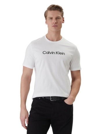 Calvin Klein tshirt bianca uomo logo lettering