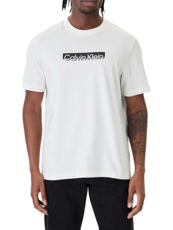 Calvin Klein tshirt bianca uomo logo sul davanti