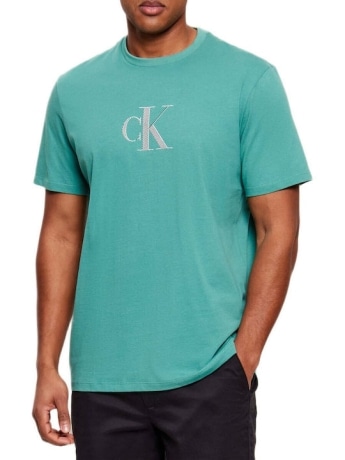 Calvin Klein tshirt celeste uomo maxi logo