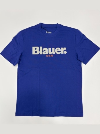 Blauer tshirt blu royal uomo maxi logo
