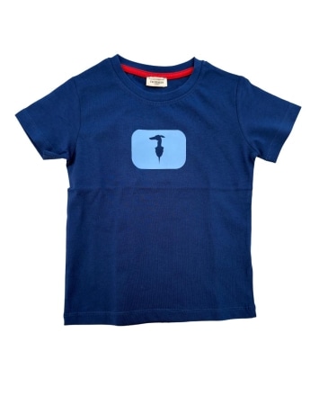 Trussardi tshirt blu navy bambino logo sul davanti