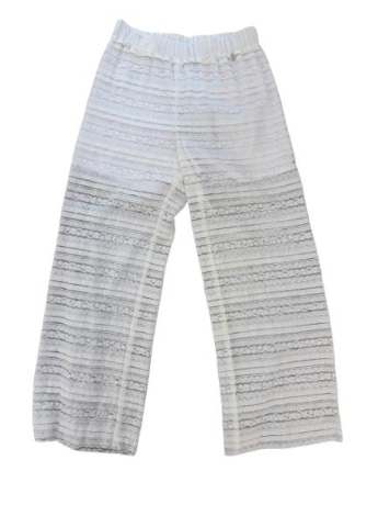 Kocca pantalone bianco bambina in pizzo mini logo