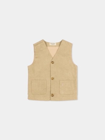Trussardi gilet beige bambino mini logo