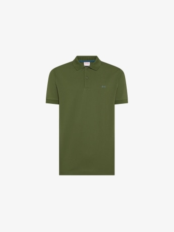 Sun68 polo verde militare uomo mini logo