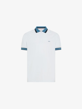 Sun68 polo bianca uomo multicolor mini logo