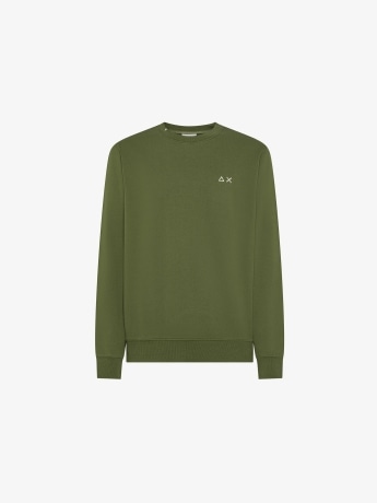 Sun68 felpa verde militare uomo logo sul petto
