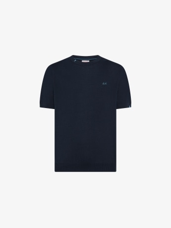 Sun68 tshirt in maglia blu navy uomo mini logo