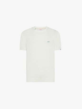 Sun68 tshirt in maglia bianca uomo mini logo