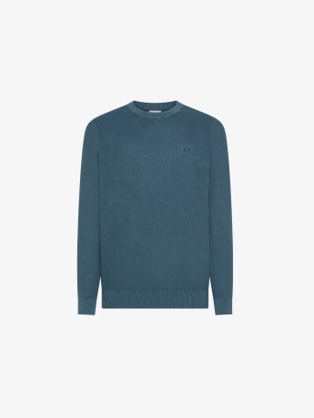 Sun68 maglia avio scuro uomo logo sul petto