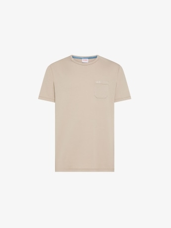 Sun68 tshirt beige uomo mini logo sul petto