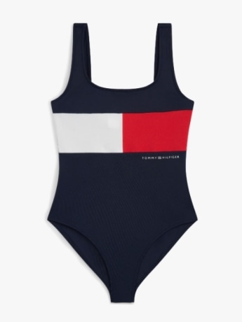 Tommy Hilfiger costume blu navy bambina intero maxi logo