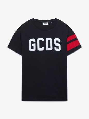 Gcds tshirt nera uomo maxi logo