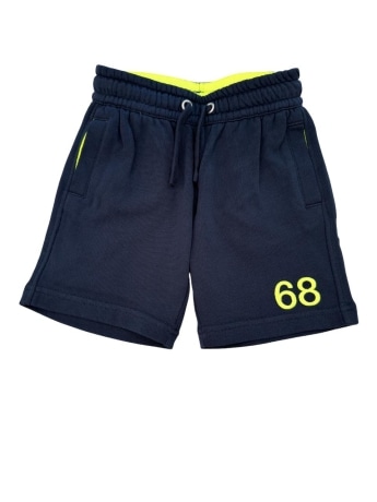 Sun68 shorts blu navy bambino logo fluo