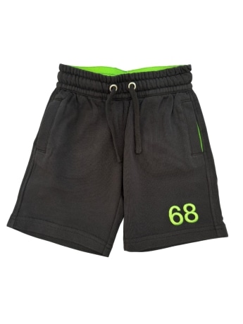 Sun68 shorts nero bambino logo fluo