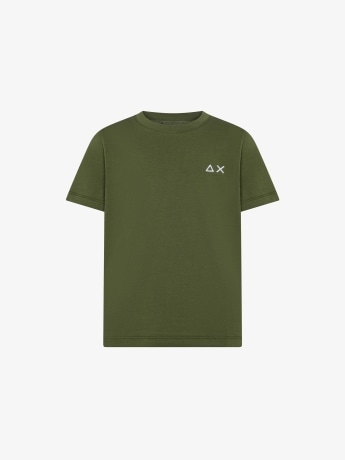 Sun68 tshirt verde militare bambino con logo