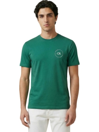 Calvin Klein tshirt verde bosco uomo maxi logo