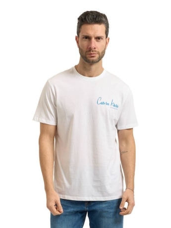 Calvin Klein ttshirt bianca uomo logo lettering