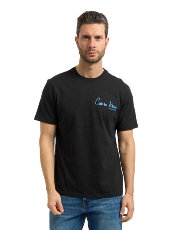 Calvin Klein tshirt nera uomo logo lettering