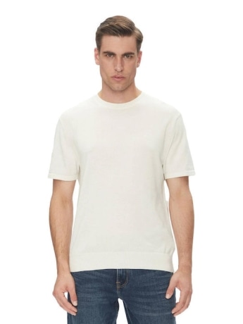 Calvin Klein tshirt ecru uomo mini logo