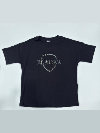 Blauer tshirt nera donna maxi logo