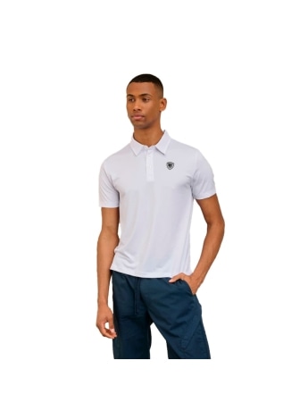 Blauer polo bianca uomo mini logo