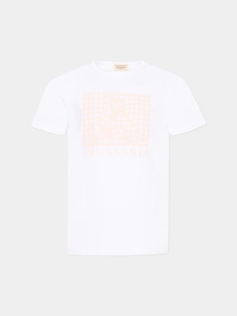 Trussardi tshirt bianca bambina maxi logo