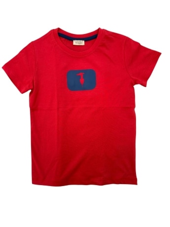 Trussardi tshirt rossa bambino logo sul davanti