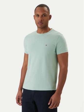 Tommy Hilfiger tshirt verde salvia uomo mini logo