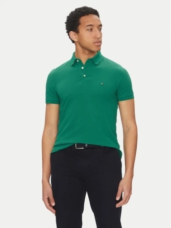 Tommy Hilfiger polo verde uomo mini logo