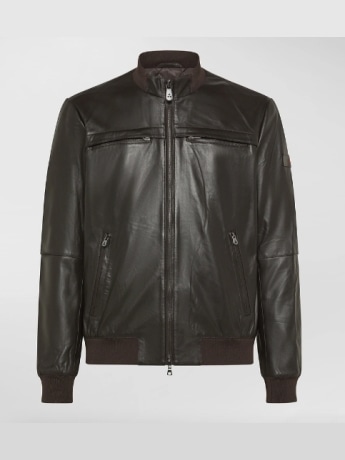 Peuterey giubbotto marrone uomo mini logo
