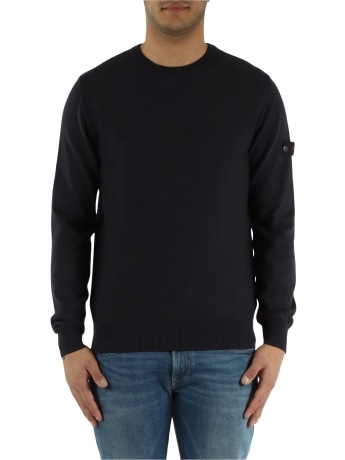 Peuterey maglia blu navy uomo logo sul braccio