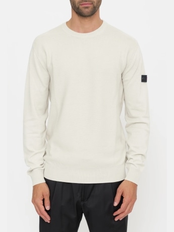 Peuterey maglia bianca uomo logo sul braccio