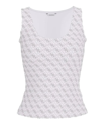 Guess tshirt bianca donna logo all over