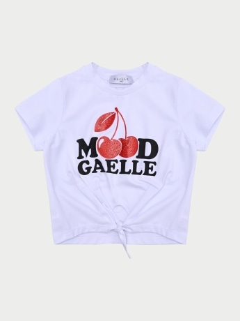 Gaelle tshirt bianca bambina maxi logo