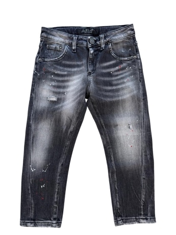 Patriot pantalone in denim nero bambino patch con logo