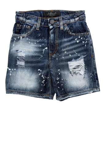 Patriot shorts in denim bambino patch con logo