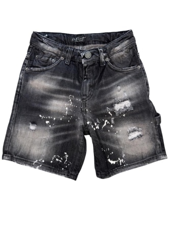 Patriot shorts in denim nero bambino patch con logo