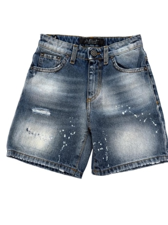 Patriot shorts in denim scuro bambino patch con logo