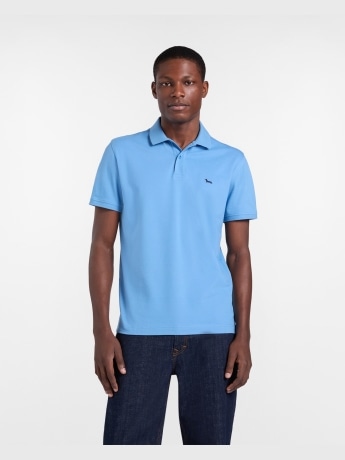 Harmont&blaine polo celeste uomo calibrata mini logo
