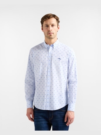Harmont&blaine camicia celeste uomo all over