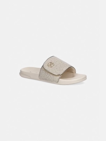 Michael Kors ciabatte oro bambina logo sul davanti