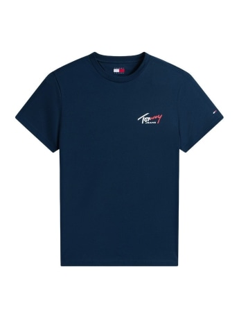 Tommy Jeans tshirt blu navy uomo maxi logo
