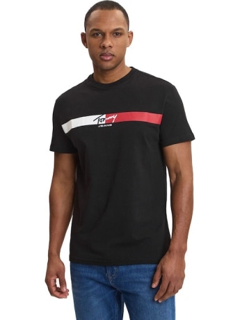 Tommy Jeans tshirt nera uomo logo sul davanti