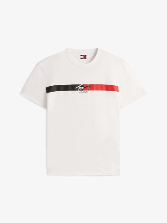 Tommy Jeans tshirt bianca uomo logo sul davanti
