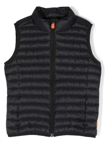 Save The Duck giubbotto nero smanicato bambino mini logo
