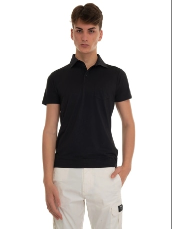 Save The Duck polo nera uomo mini logo