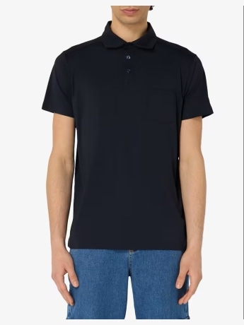 Save The Duck polo blu scuro uomo mini logo